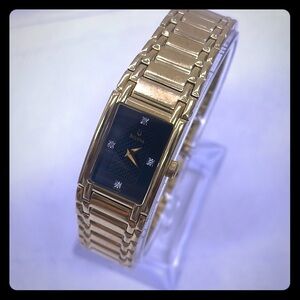 New Bulova Gold Diamond Dial slim Women Watch